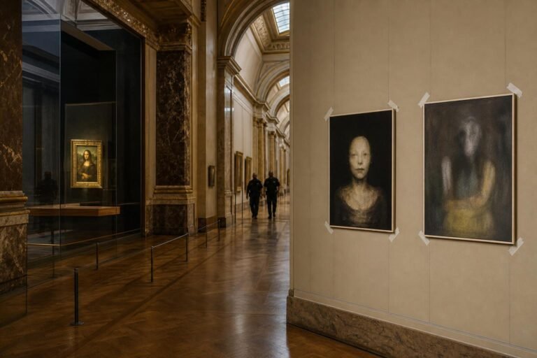 Két férfit vettek őrizetbe, miután festményeket ragasztottak a Mona Lisa mellé a Louvre-ban