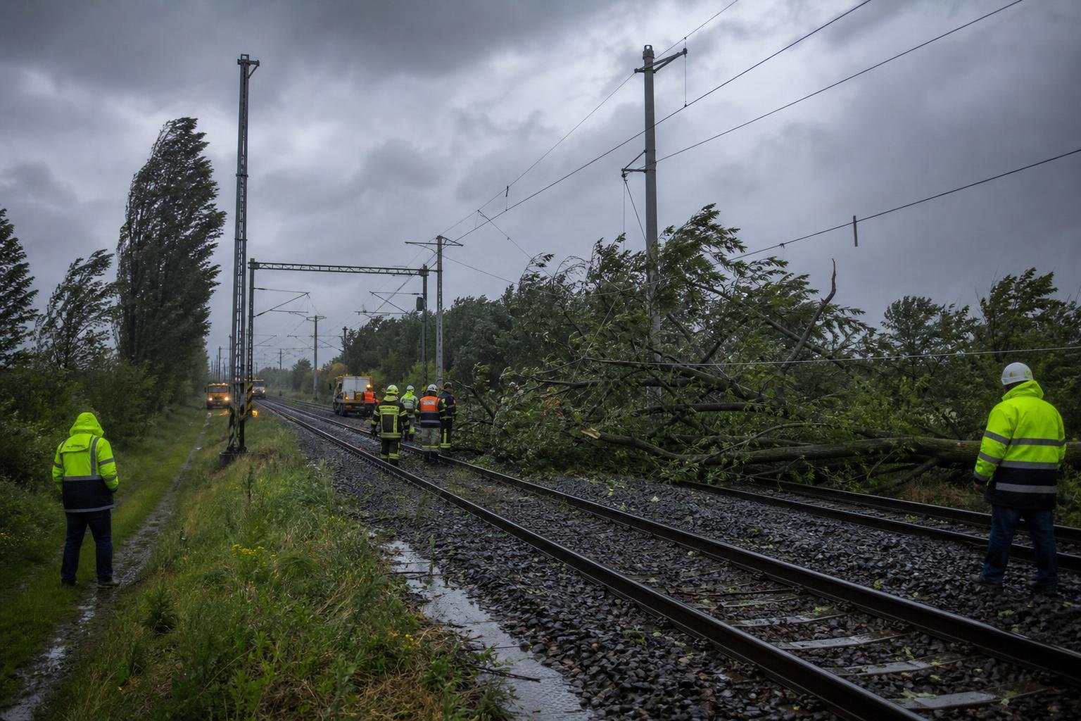 Viharos sz&eacute;l b&eacute;n&iacute;totta meg t&ouml;bb vas&uacute;tvonal forgalm&aacute;t, p&oacute;tl&oacute;buszok is j&aacute;rnak